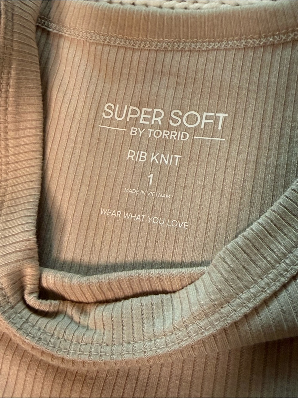 torrid Ribbed Tank Top - Taupe Beige - Picture 2 of 7
